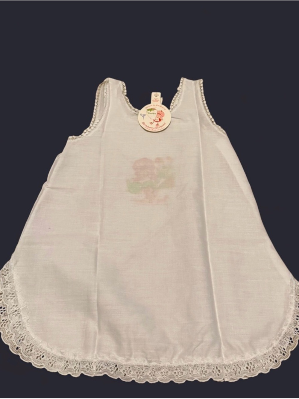 Vintage Strawberry Shortcake Wundies White Dress Size 4 Lace Trim NWT USA 80s - Picture 2 of 4